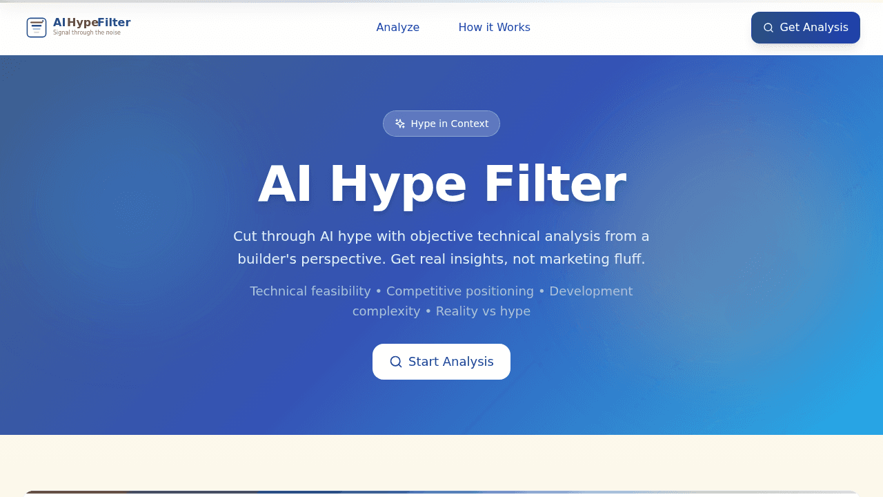 AI Hype Filter screenshot